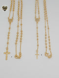 (1-3313) Gold Laminate - Benedict Rosary Necklace - 18" - BGF.