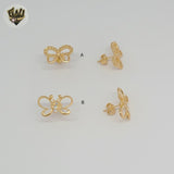 (1-1233-4) Laminado de oro - Pendientes de mariposa - BGF