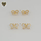 (1-1233-4) Laminado de oro - Pendientes de mariposa - BGF