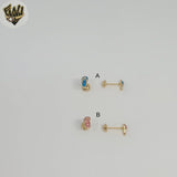 (1-1145-1) Laminado de oro - Aretes para niños - BGF