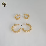 (1-2979-5) Gold Laminate - Balls Half Hoops - BGF