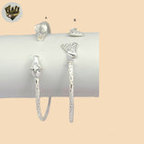 (2-0651) 925 Sterling Silver - 2.5mm Carved Bangle - 2.5"