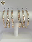 (1-4043-1) Pulseras de oro laminado de 6 mm en tres tonos - Docena - BGO