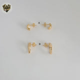 (1-1139) Gold Laminate - Stud Earrings - BGF