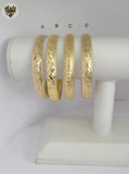 (1-4012) Brazaletes de oro laminado con corte de diamante de 9 mm - BGO