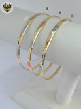 (1-4013-2) Gold Laminate - 4mm Three Tones Bangles - Dozen - BGO