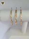 (1-4013-1) Gold Laminate - 4mm Three Tones Bangles - Dozen - BGO