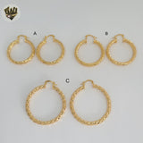 (1-2716) Gold Laminate - Twisted Hoops - BGO