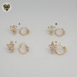 (1-2657-3) Aros de mariposa laminados en oro - BGO