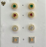 (1-1169-1) Laminado de oro - Aretes - BGO