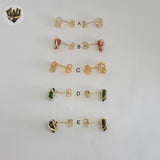 (1-1187-1) Laminado de Oro - Aretes de Flores - BGF