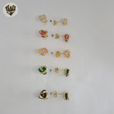 (1-1187-1) Laminado de Oro - Aretes de Flores - BGF