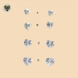 (2-3037) 925 Sterling Silver - Zircon Stud Earrings.