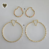 (1-2759) Gold Laminate - Three Tone Hoops - BGO