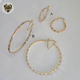 (1-2759) Gold Laminate - Three Tone Hoops - BGO