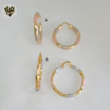 (1-2770) Gold Laminate - Three Tone Hoops - BGO