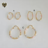 (1-2761) Gold Laminate - Three Tone Hoops - BGO