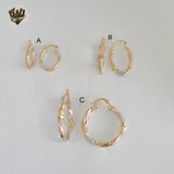 (1-2761) Gold Laminate - Three Tone Hoops - BGO
