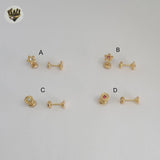 (1-1140) Gold Laminate -Kids Stud Earrings - BGF