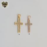 (1-2292) Gold Laminate - Zircon Cross Pendants - BGO