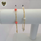 (1-3901-B) Gold Laminate - 5.5mm Beads Bracelet - 7.5" - BGF