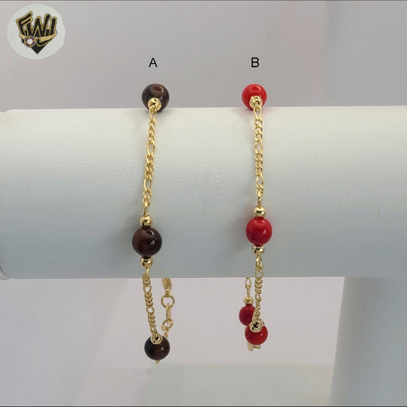 (1-3901-C) Gold Laminate - 5.5mm Beads Bracelet - 7.5