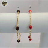 (1-3901-C) Gold Laminate - 5.5mm Beads Bracelet - 7.5" - BGF