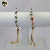 (MBRA-44) Stainless Steel - 1.5mm Evil Eye Bracelet.