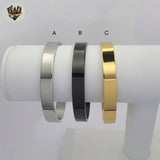(MBRA-45) Stainless Steel - 7.5mm Chunky Open Bangles.