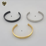 (MBRA-45) Stainless Steel - 7.5mm Chunky Open Bangles.