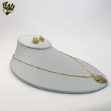 (4-7006) Stainless Steel - Multi Zircon Heart Set.