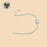 (2-0424) Plata de ley 925 - Pulsera de tenis con eslabones de 2 mm.