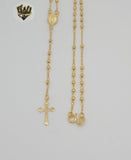 (1-3323) Gold Laminate - 2.5mm Virgin Rosary Necklace - 18" - BGF.