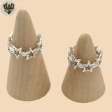 (2-5032-3) 925 Sterling Silver - Stars Ring.