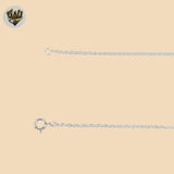 (2-66099) 925 Sterling Silver - 1.5mm Rolo Link Heart Necklace.