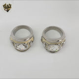 (4-0054) Stainless Steel - Zircon Ring.