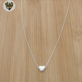 (2-66030) Plata de ley 925 - Collar de flores con eslabones Rolo de 2 mm.