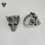 (4-0077) Stainless Steel - King Skull Men Ring.