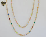 (1-1598) Gold Laminate - 3mm Multicolor Oval Link Chain - BGF