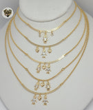 (1-6104) Gold Laminate - Rolo Link Kids Charms Necklace - BGF
