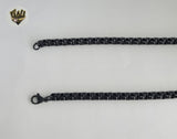 (4-3241) Stainless Steel - 6mm Black Box Link Chain -