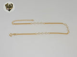 (1-0268) Gold Laminate - 2mm Link Pearls Anklet - 10" - BGF