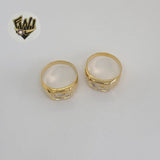 (1-3043) Anillo bicolor laminado en oro - BGF
