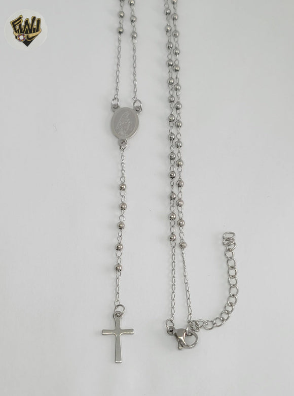 (4-6003) Acero inoxidable - Collar Rosario de 4 mm - 26