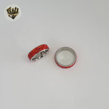 (4-0033-1) Stainless Steel - Red Band Ring.