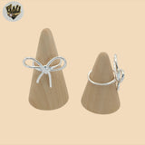 (2-5063) 925 Sterling Silver - Bow Plain Ring.