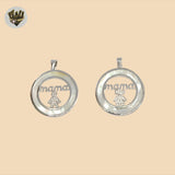 (2-1284) 925 Sterling Silver - Girl and Boy Pendants.