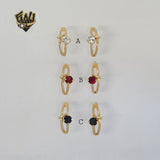 (1-1172) Gold Laminate - Zircon Stud Earrings - BGF