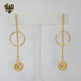 (1-1245-5) Gold Laminate - Long Ball Earrings - BGO