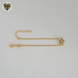 (1-0929-2) Gold Laminate - 2mm Mariner Flower Bracelet - 6" - BGF